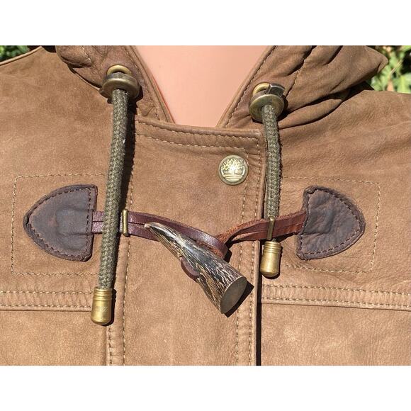 Timberland Water Resistant Leather Jacket Mens S Wool Lined Leather Jacket - Picture 2 of 11